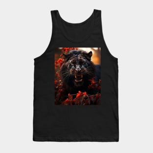 Floral Black Lion Roar Tank Top